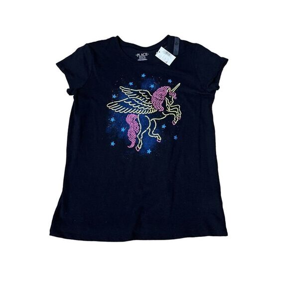 NWT Girls Glitter Pegasus Graphic Tee - Picture 1 of 6